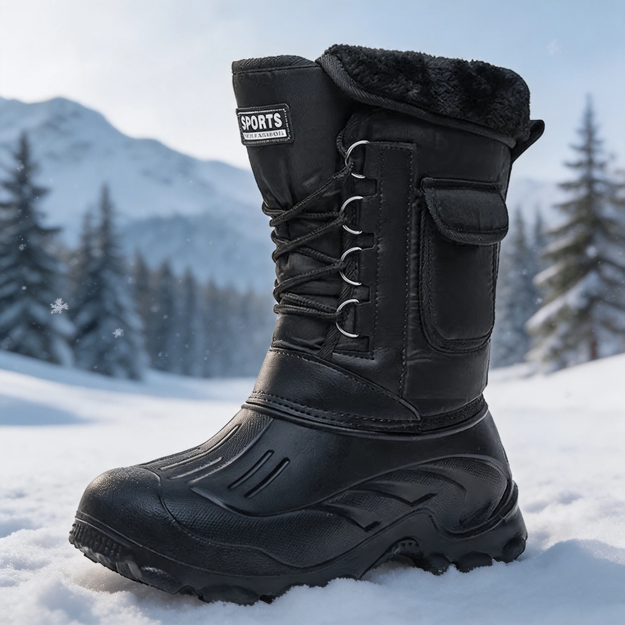 Fishing Boots - メンズ冬用スノーブーツ アウトドアフィッシングシューズ スノートレッキングシューズ 2026年新作 男性用アウトドアウォーキングフィッシングシューズ メンズスニーカー