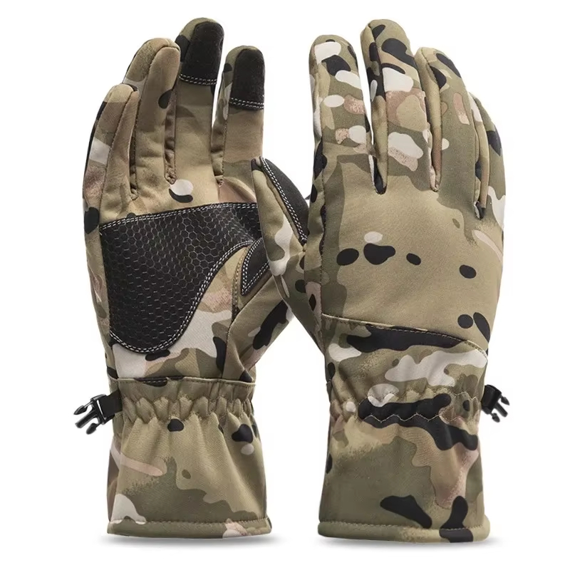 Fishing Gloves - タクティクスアウトドア迷彩狩猟用暖かい滑り止め釣り用手袋防水タッチスクリーン冬用スキー・キャンプ・サイクリングスポーツ用手袋