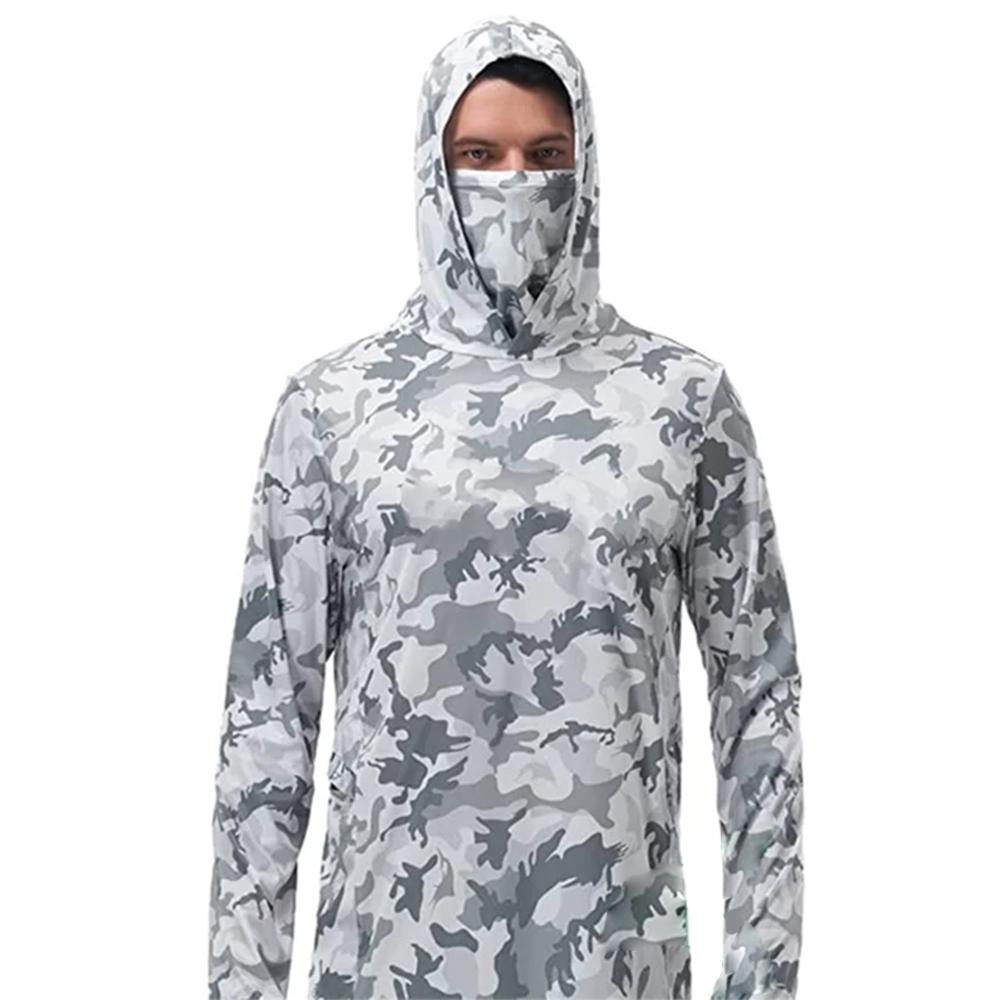 夏用フィッシングパーカー メンズ ジャージー 迷彩柄 長袖  - Fishing Hoodie のレビューと価格
