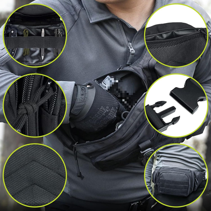 600Dオックスフォード製マルチポケットウエストパック、調節 - Fishing Belt のレビューと価格
