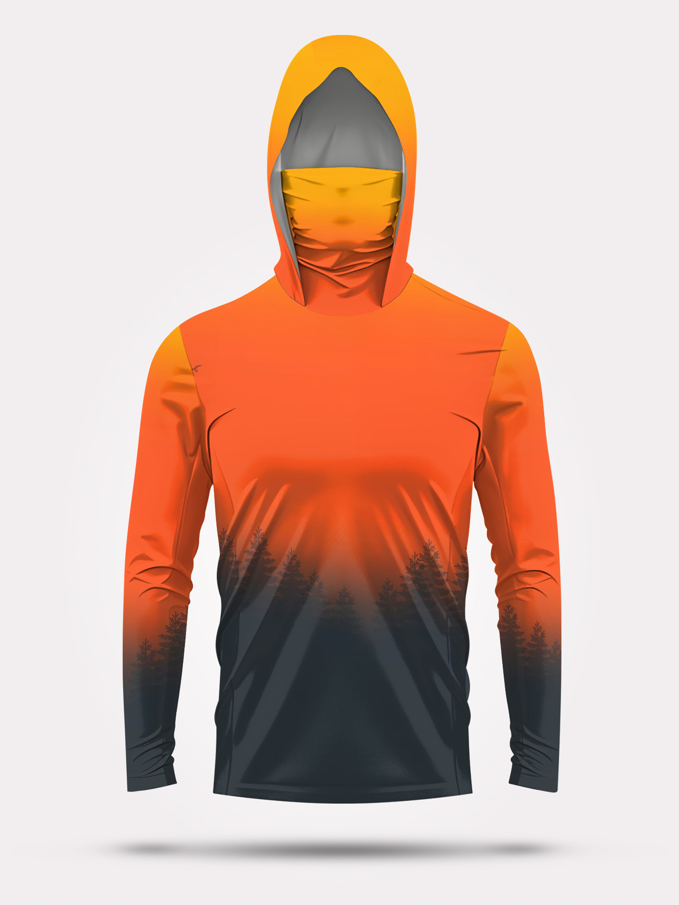 メンズ グラデーションフォレストプリント 日焼け止め フィッ - Fishing Hoodie のレビューと価格