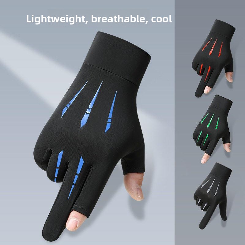 日焼け防止タッチスクリーン手袋 薄手アイスシルク 滑り止め  - Fishing Gloves のレビューと価格