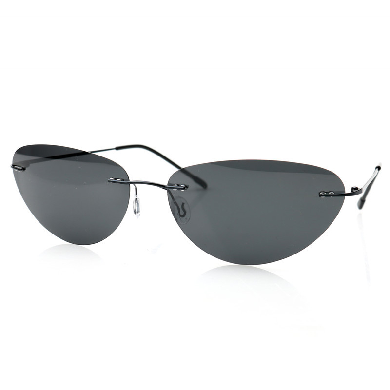 ファッションリムレスサングラス、キャットアイ形状、メタルフレ - Fishing Sunglasses Polarized のレビューと価格