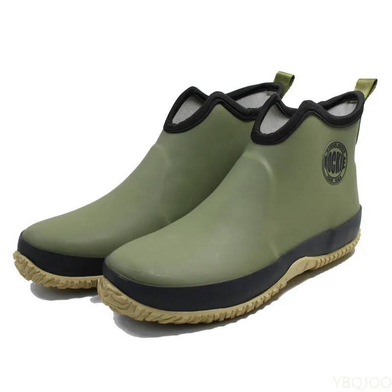 メンズ滑り止めレイン防水ラバーアンクルアウトドアレジャー釣り - Fishing Boots のレビューと価格