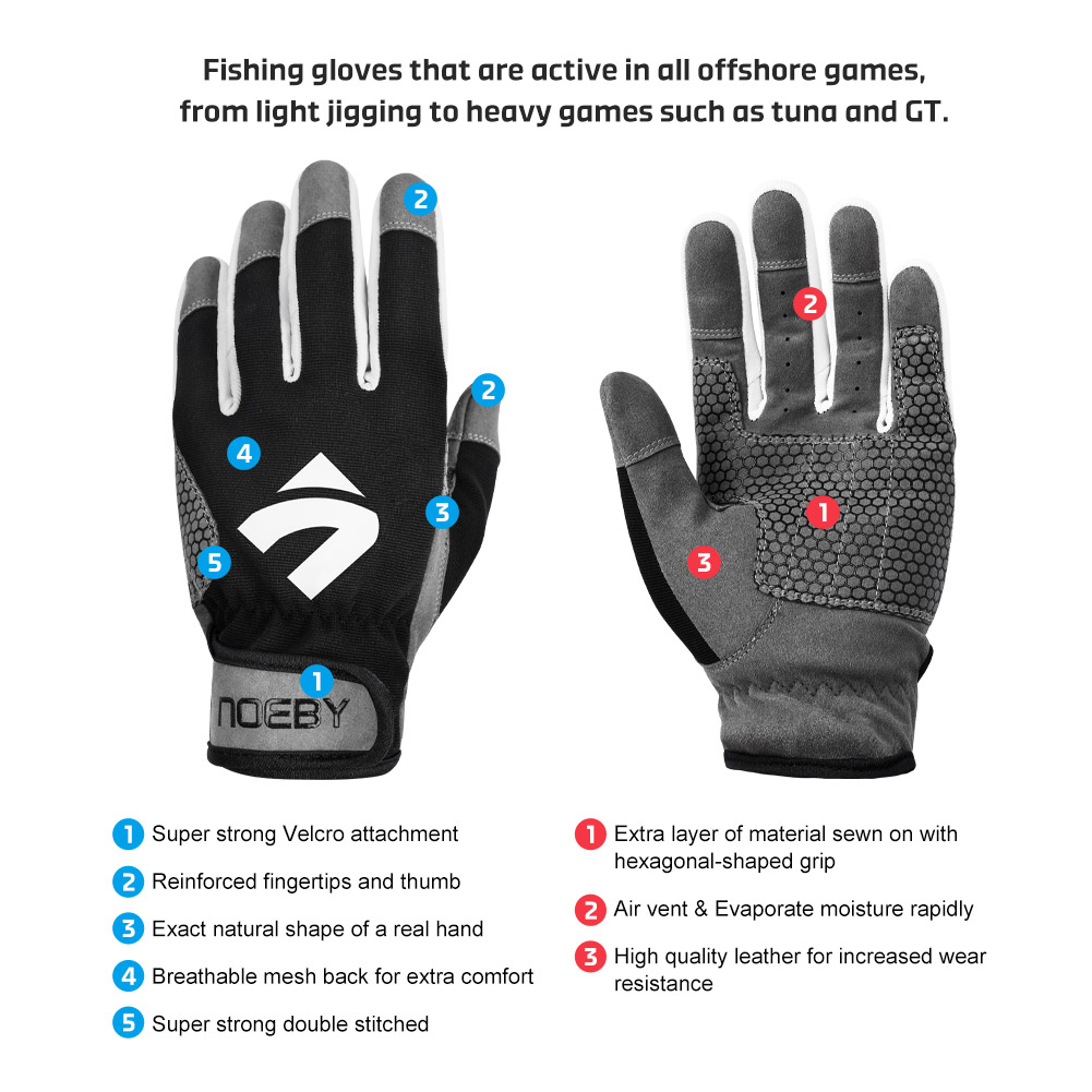 NOEBY フィッシンググローブ 滑り止め フルフィンガー  - Fishing Gloves のレビューと価格