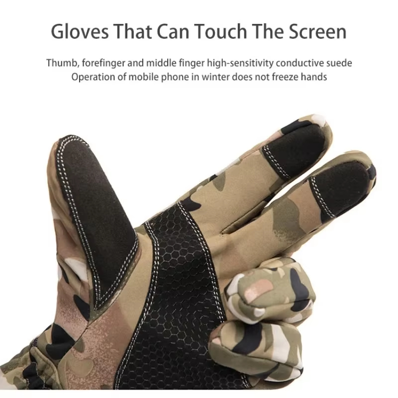 タクティクスアウトドア迷彩狩猟用暖かい滑り止め釣り用手袋防水 - Fishing Gloves のレビューと価格