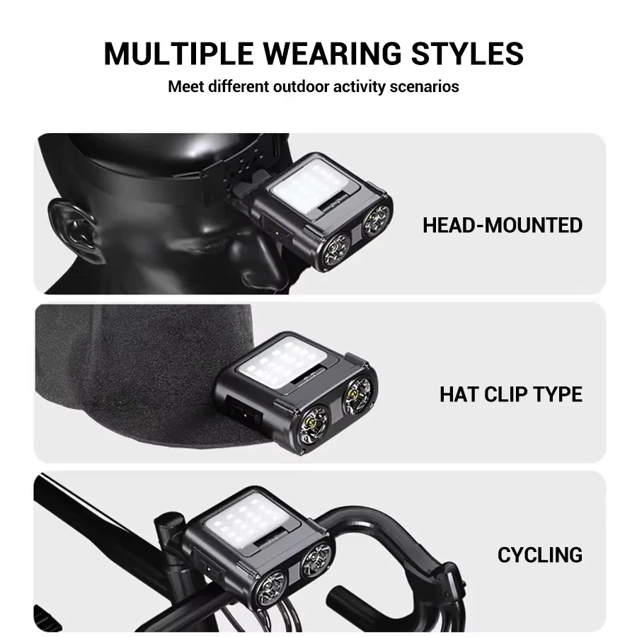 センサー COB LED ヘッドランプ キャップ クリップ  - Fishing Hat のレビューと価格