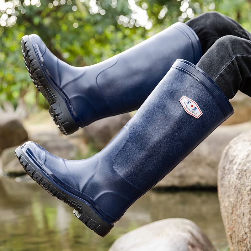大人男性用超防水ブーツ耐久性のある厚底ハイカットレインシュー - Fishing Boots のレビューと価格